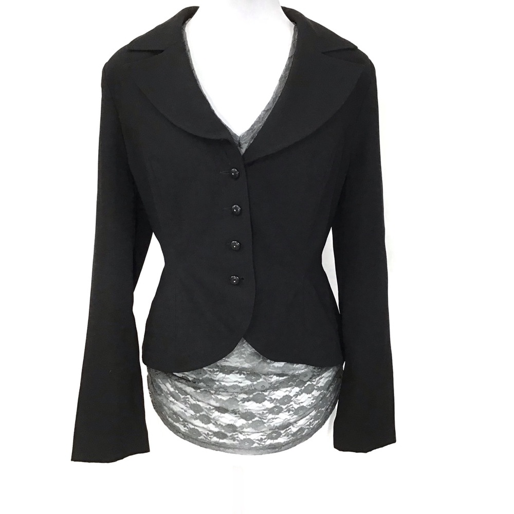 Metrostyle Black Peplum Career Jacket. Sz 12.